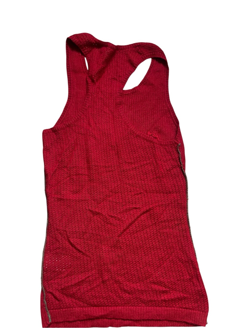 L.A.M.B. Red Ribbed Racerback Tank Top - Picture 3 of 5